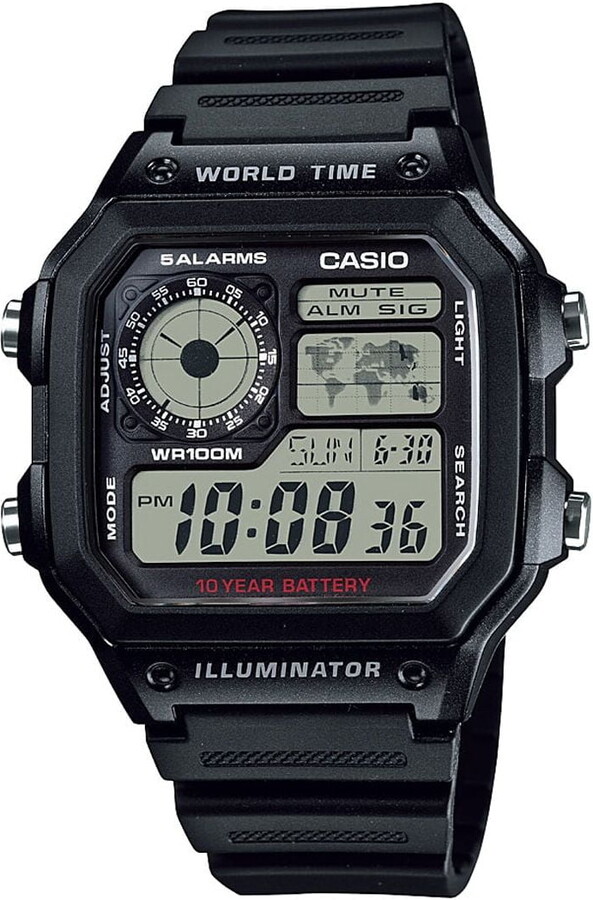 Casio Adult Men's Digital Resin Square Plastic Watch AE1200WH-1A