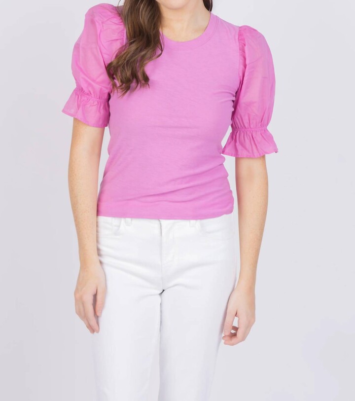 Nation Ltd. Bia Gathered Sleeve Tee In Prom Date