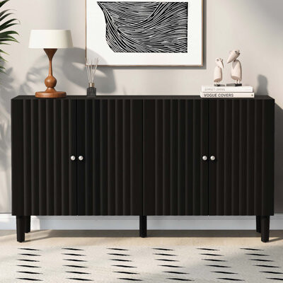 George Oliver 4-Door Sideboard With Wavy Pattern Doors