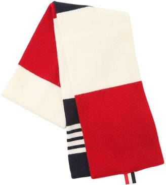 Thom Browne Cashmere Scarf With Stripes
