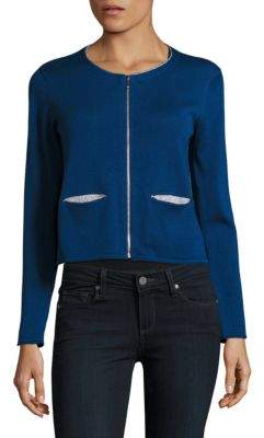 Joan Vass Cropped Zipper Jacket