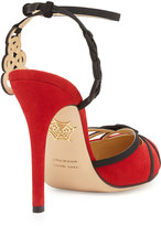 Thumbnail for your product : Charlotte Olympia Minx Strappy Ankle-Wrap Pump, Chinese Red