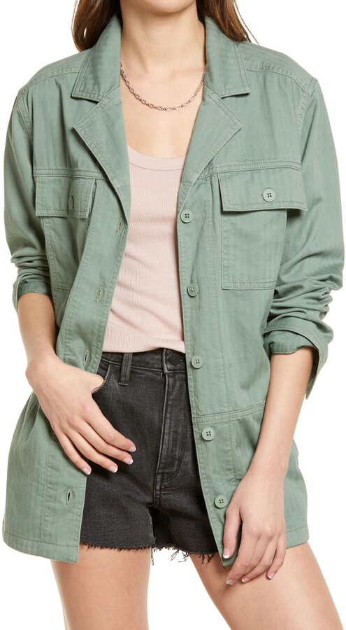 green womens utility jacket