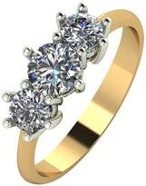Thumbnail for your product : Moissanite 18 Carat Yellow Gold, 1 Carat Trilogy Ring