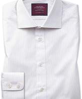 Thumbnail for your product : Charles Tyrwhitt Slim fit grey stripe luxury shirt