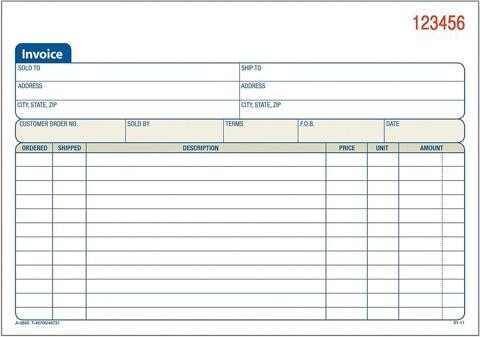 Cardinal Adams Carbonless Invoice Book 8' x 6' 2-Part (196162)