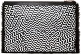 Thumbnail for your product : Kenzo Black & White Disjointed Chevron Embroidery Clutch