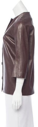 Lanvin Collarless Leather Jacket w/ Tags