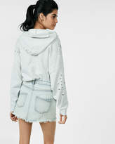Thumbnail for your product : Express Mid Rise Distressed Original Denim Mini Skirt