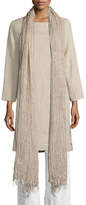 Thumbnail for your product : Eileen Fisher Long Crinkled Organic Linen Scarf, Mocha