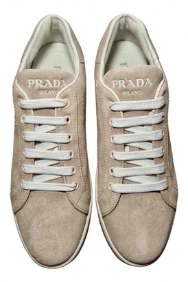 beige prada trainers