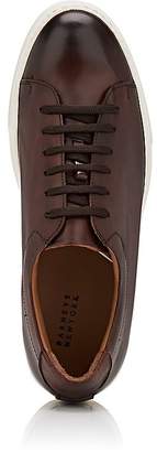 Barneys New York MEN'S BURNISHED LEATHER SNEAKERS