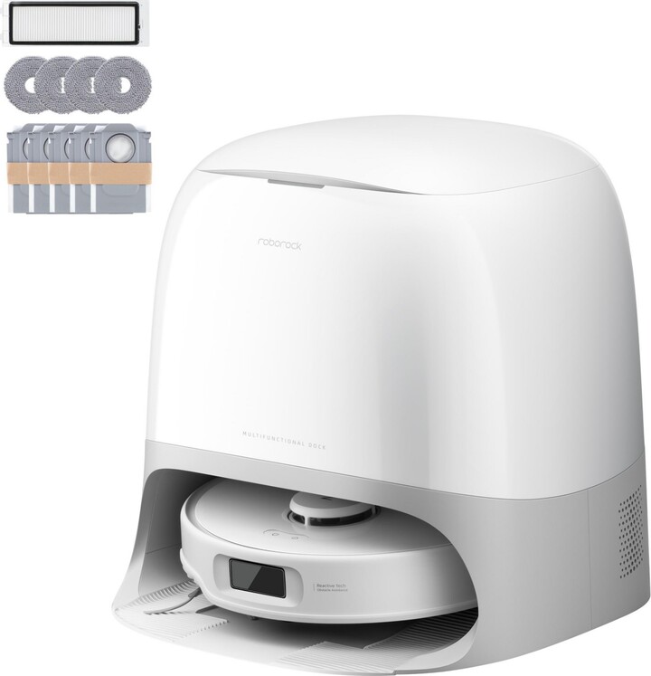 Roborock Qrevo Curv 5A1 Robot Vacuum and Mop with Zero-Tangling Design, FlexiArm Tech & Hands-Free Dock, Auto Mop Lifting, Pet Friendly
