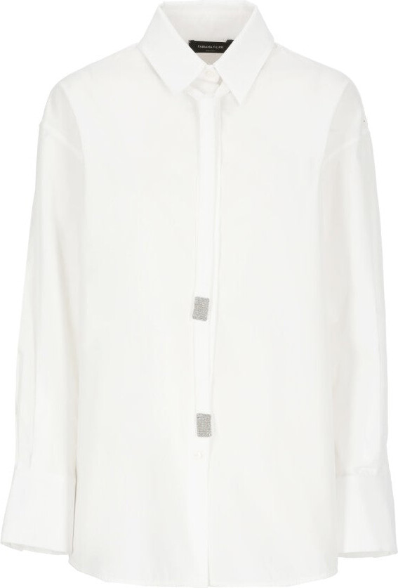 Fabiana Filippi White Cotton Shirt With Structured Collar