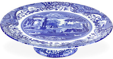 Spode Blue Italian Footed Cake Plate 10.5\