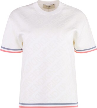 Tシャツ・カットソー FENDI Woman T-Shirt White FZXD61AUI4 F08QQ FENDI Knit T-Shirt White FAF114ADHAF0ZNM