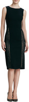 Thumbnail for your product : Oscar de la Renta Sleeveless Vertical-Trim Wool Dress
