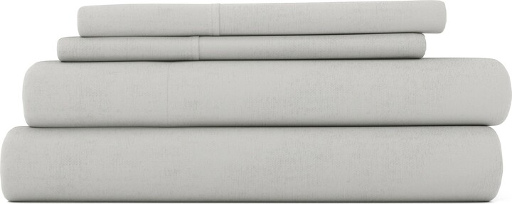 HOMESPUN Premium Cotton 4-Piece Ultra Soft Flannel Bed Sheet Set