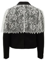 Thumbnail for your product : Noir Kei Ninomiya Chantilly-lace Trimmed Wool Jacket - Black White