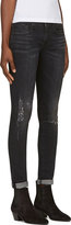 Thumbnail for your product : R 13 Black Marble Destroyed Skinny Jeans