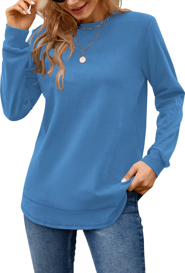 Blue Jumper MOLERANI Sweatshirts For Women Casual Long Sleeve