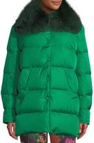 Thumbnail for your product : Moncler Mesange Puffer Coat w/ Fur Collar
