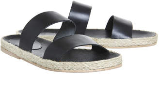 Ask the Missus Fergus Two Strap Sandals Black Leather