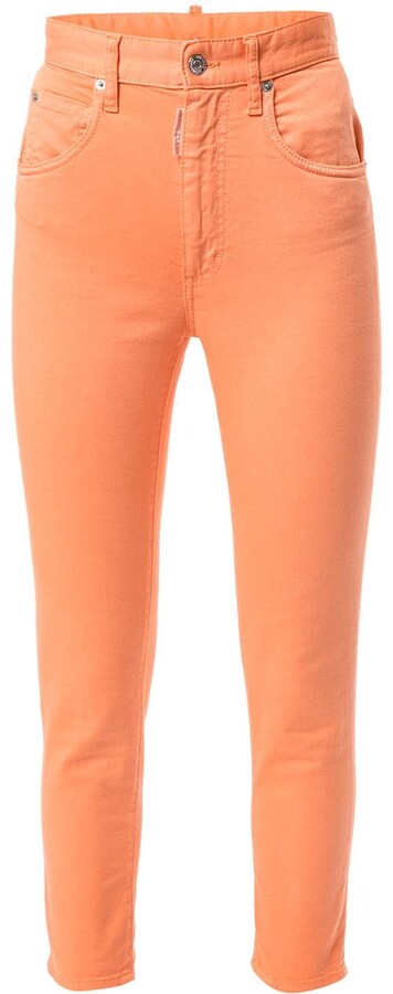 orange jeans