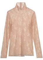Thumbnail for your product : Lanvin Chantilly Lace Turtleneck Top