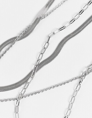 Aldo Ediagan pack of 3 necklaces in silver