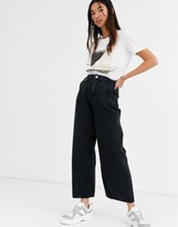 Thumbnail for your product : Monki Nani denim wide leg pants with organic cotton in washed black