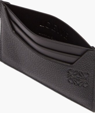 Loewe Anagram-debossed Grained-leather Cardholder - Black