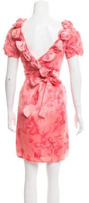Thakoon Silk Floral-Appliqué Dress