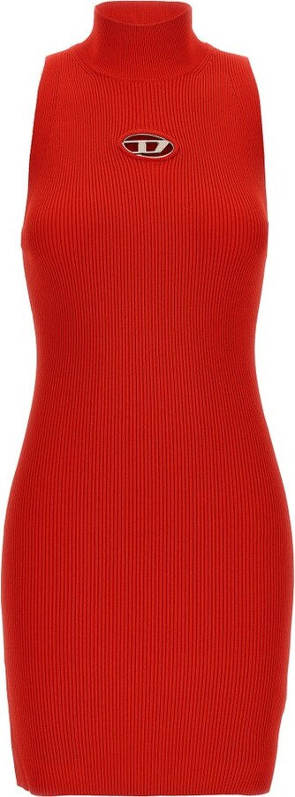 Diesel M-Onervax Mock-Neck Ribbed Dress