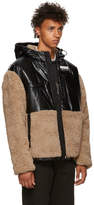 Thumbnail for your product : Alexander Wang Khaki and Black Coated Sherpa Jacket
