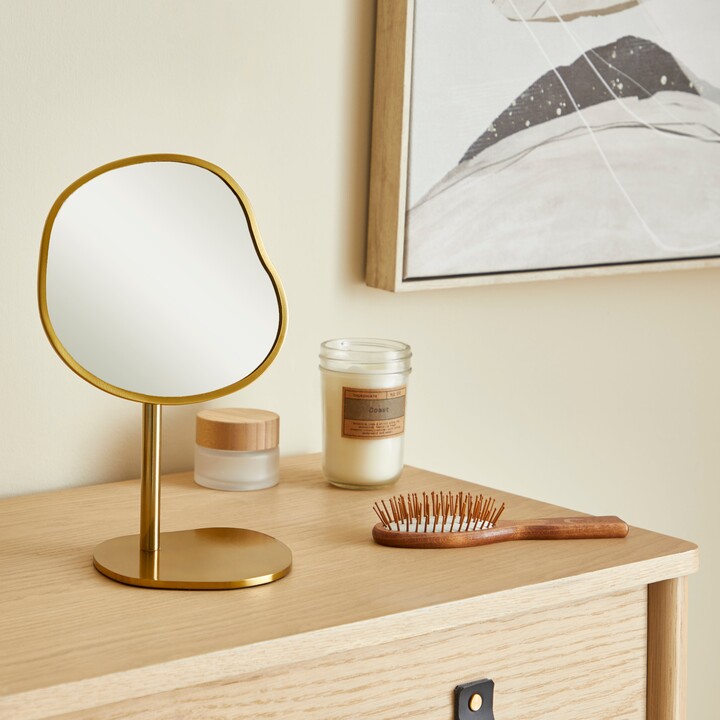 Dunelm Curves Small Pedestal Mirror, Gold Effect Effect Gold Effect ShopStyle
