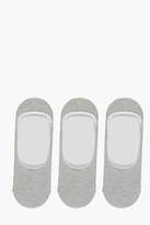 Thumbnail for your product : boohoo Mens 3 Pack Invisible Grey Socks With Grips in Grey Marl size One Size