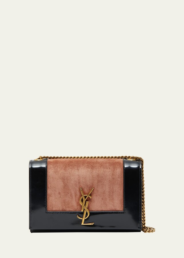 Saint Laurent Sunset Small Textured-leather Shoulder Bag in Brown