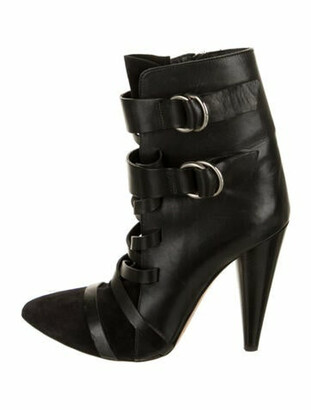 Isabel Marant Leather Lace-Up Boots Black