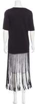 Thumbnail for your product : Raquel Allegra Fringe Short Sleeve Top w/ Tags