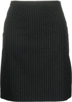 Thumbnail for your product : Alexander McQueen Pinstripe Back-Ruffle Wool Skirt