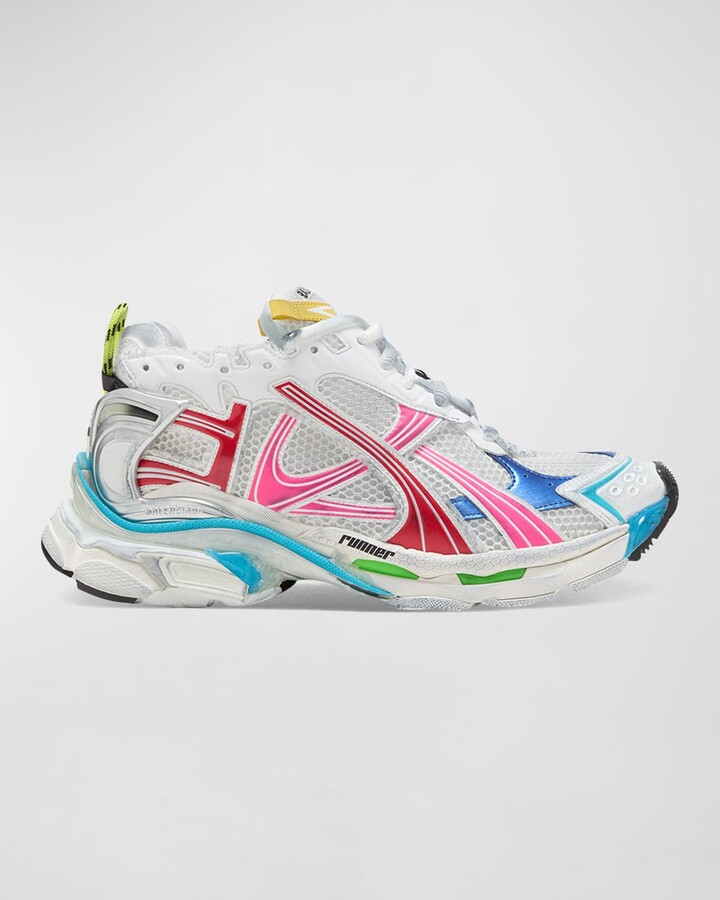 Balenciaga Men's Multicolor Mesh Runner Sneakers