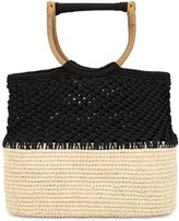 Thumbnail for your product : Sensi Bicolor Macrame & Straw Tote