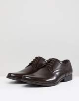 Thumbnail for your product : ASOS DESIGN Wide Fit Lace Up Shoe In Brown Faux Leather With Embossed Detail