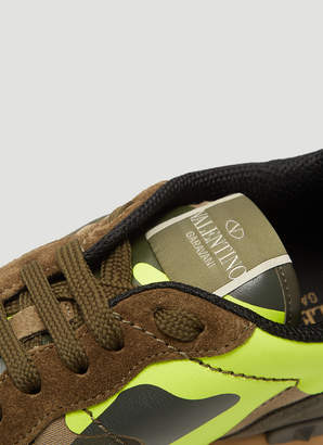 Valentino Rockrunner Camouflage Sneakers in Green
