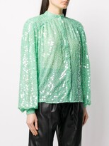 Thumbnail for your product : ATTICO Mandarin Collar Embellished Silk Blouse