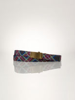Thumbnail for your product : Polo Ralph Lauren Plaque-Buckle Plaid Belt
