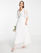 Thumbnail for your product : Frock and Frill Bridal embellished midaxi dress in pearl pink