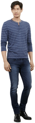 Kenneth Cole Long Sleeve Striped Henley