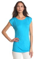 Thumbnail for your product : Leo & Nicole Women's Missy Short Sleeve Scoop Neck Solid Tee With Side Ruching
